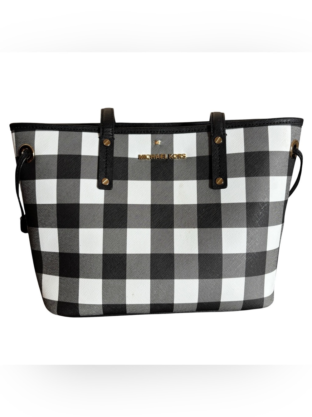 Michael Kors Checkered Jet Set Travel Tote